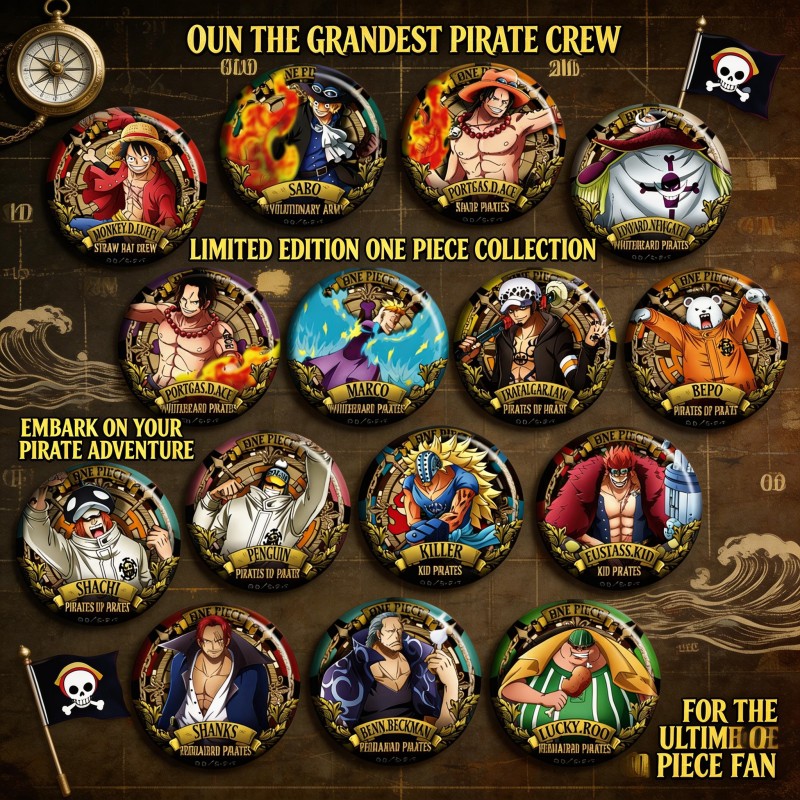 ONEPIECE Anime Badge Pin Tipe  - Anime Merchandise Types ulasan dan harga